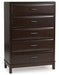 Vanmore - Five Drawer Chest - Dark Brown – Accent Chests by Benchcraft® at Furniture Wholesale Plus , Nashville furniture store