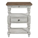 Farmhouse Reimagined - 1 Drawer Nightstand - Antique White / Chestnut Tops – Accent Nightstands by Liberty Furniture at Furniture Wholesale Plus , Nashville furniture store