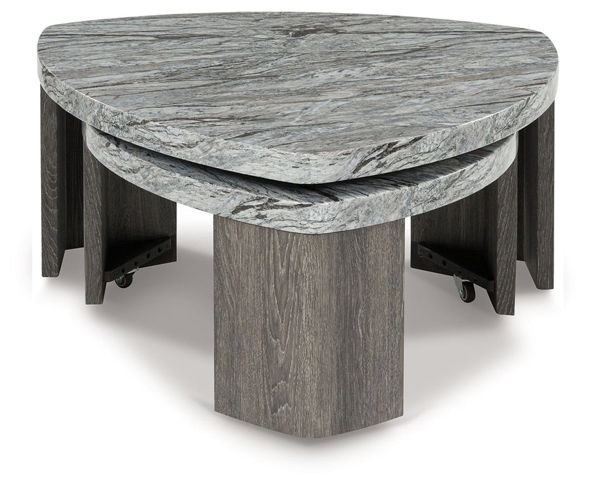Surmour - Stacked Cocktail Table - Gray / Brown – Nesting Tables by Signature Design by Ashley® at Furniture Wholesale Plus , Nashville furniture store