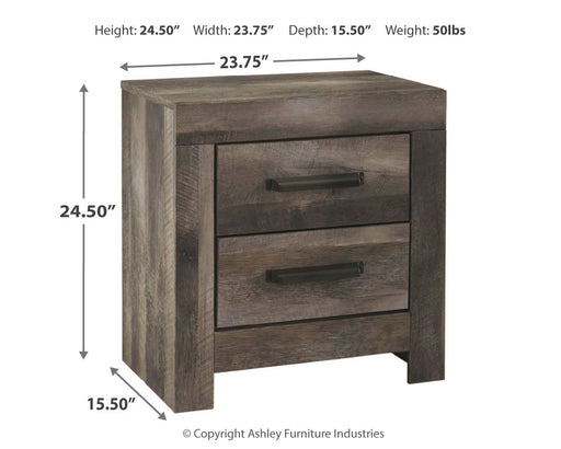 Wynnlow - Two Drawer Night Stand - Gray – Accent Nightstands by Signature Design by Ashley® at Furniture Wholesale Plus , Nashville furniture store