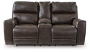 Crossplex - Power Reclining Loveseat / Console / Adjustable Headrest - Smoke – Reclining Loveseats by Signature Design by Ashley® at Furniture Wholesale Plus , Nashville furniture store