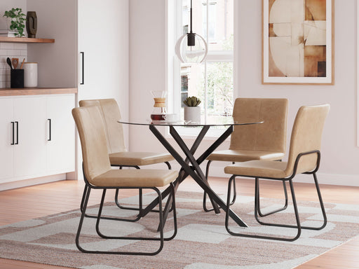Pharwynn - 5 Pc. - Dining Room Table, 4 Side Chair - Black – 5 Piece Dining Room Sets by Signature Design by Ashley® at Furniture Wholesale Plus , Nashville furniture store