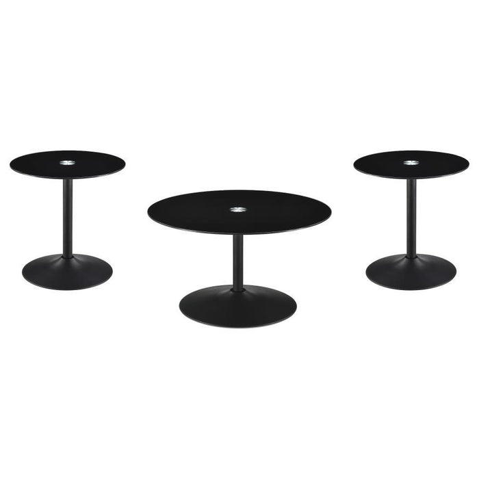 Ganso - Round Glass Top Coffee And End Table Set – Table Sets by Coaster Fine Furniture at Furniture Wholesale Plus , Nashville furniture store