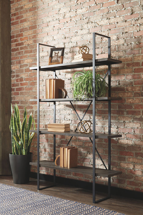 Gilesgrove - Bookcase - Black / Gray – Etageres by Signature Design by Ashley® at Furniture Wholesale Plus , Nashville furniture store