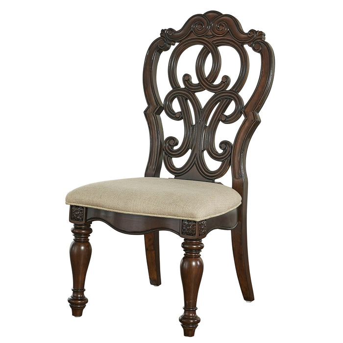 Royale - Side Chair (Set of 2) - Dark Brown – Chair Sets by Steve Silver Furniture at Furniture Wholesale Plus , Nashville furniture store