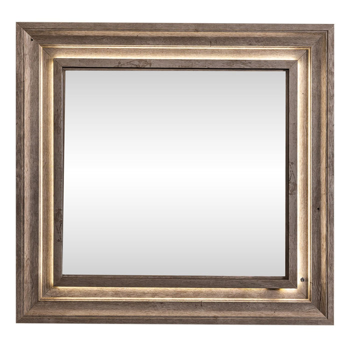 Horizons - Lighted Mirror - Graystone – Mirrors by Liberty Furniture at Furniture Wholesale Plus , Nashville furniture store