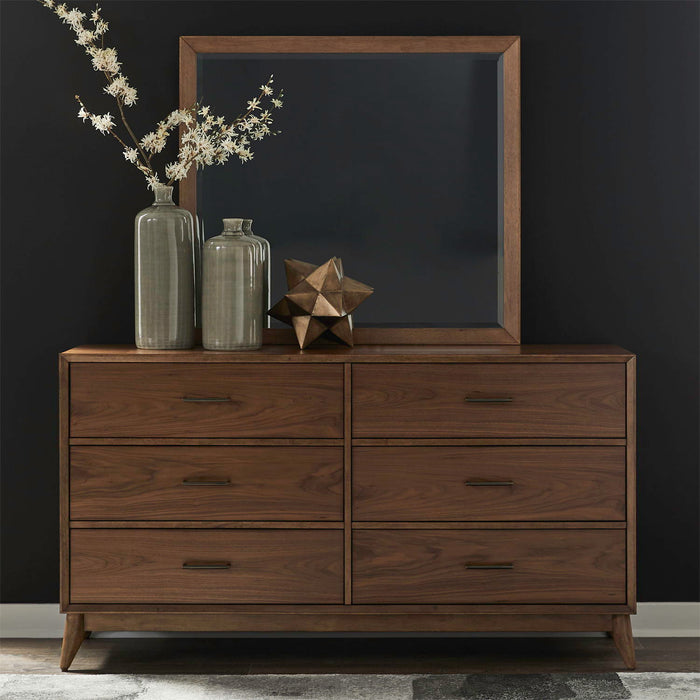Century Modern - Dresser & Mirror - Walnut – Dresser & Mirror by Liberty Furniture at Furniture Wholesale Plus , Nashville furniture store