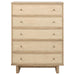 Kailani - 5-Drawer Bedroom Chest Of Drawers - Beige Oak – Accent Chests by Coaster Fine Furniture at Furniture Wholesale Plus , Nashville furniture store