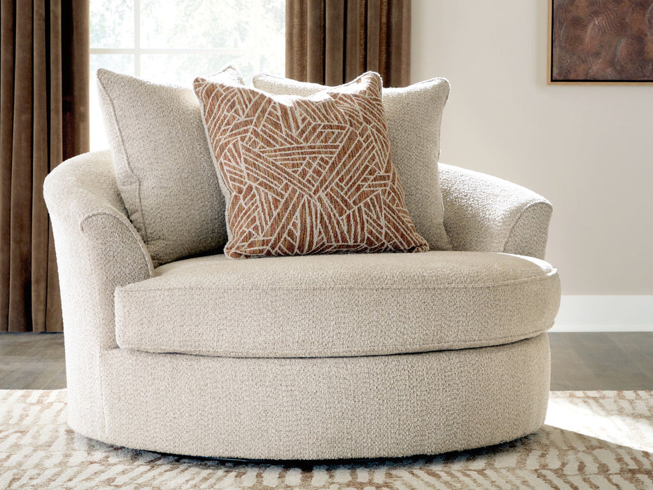 Steelwater Retreat - Oversized Swivel Accent Chair - Latte – Swivel Chairs by Benchcraft® at Furniture Wholesale Plus , Nashville furniture store