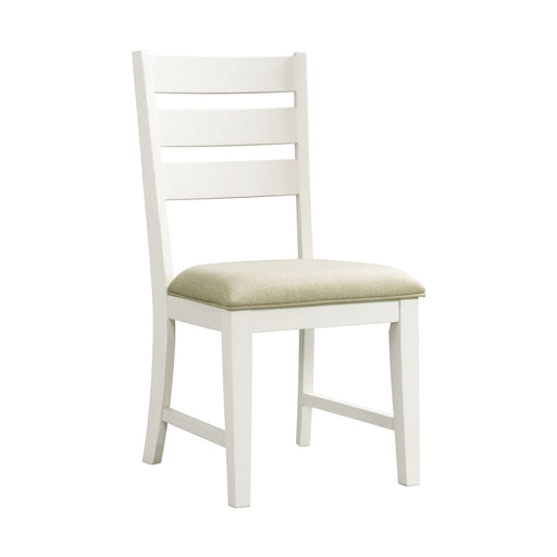 Park Creek - Ladder Back Side Chair (Set of 2) - Cottage White Finish – Chair Sets by Elements International at Furniture Wholesale Plus , Nashville furniture store