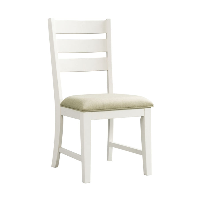 Park Creek - Ladder Back Side Chair (Set of 2) - Cottage White Finish – Chair Sets by Elements International at Furniture Wholesale Plus , Nashville furniture store