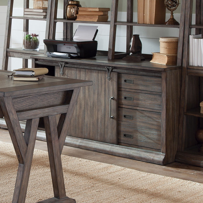Stone Brook - Computer Credenza - Rustic Saddle – Credenzas by Liberty Furniture at Furniture Wholesale Plus , Nashville furniture store
