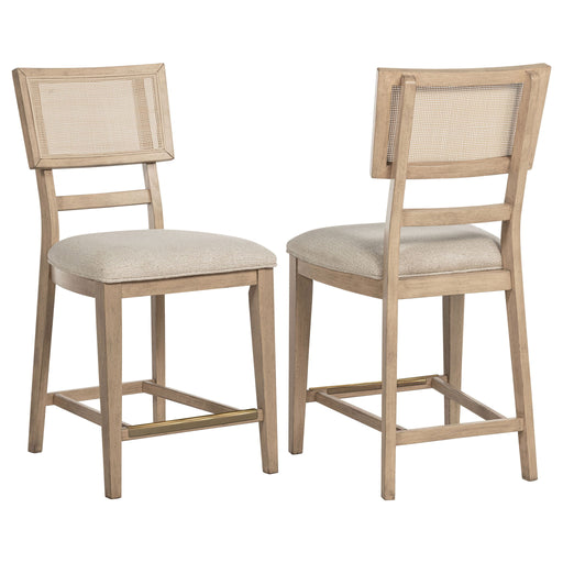 Kailani - Radio Weave Cane Counter Dining Side Chair (Set of 2) - Beige Oak – Chair Sets by Coaster Fine Furniture at Furniture Wholesale Plus , Nashville furniture store
