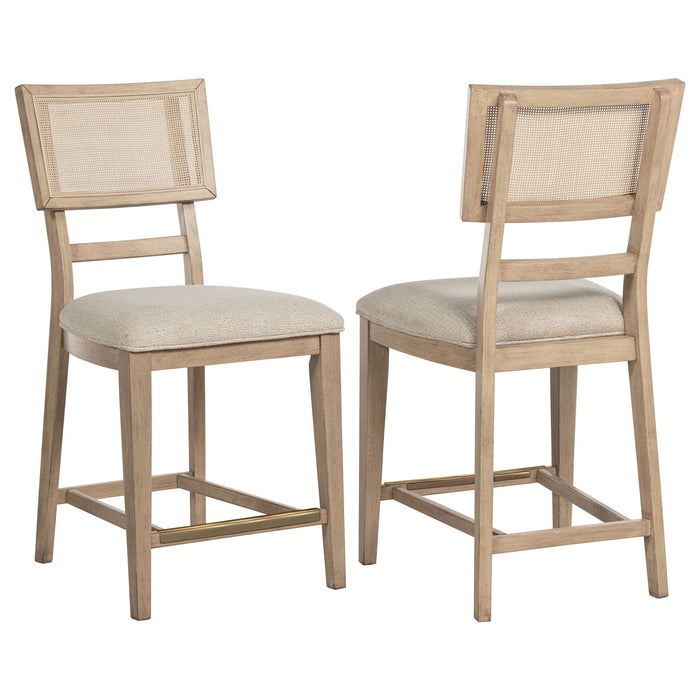 Kailani - Radio Weave Cane Counter Dining Side Chair (Set of 2) - Beige Oak – Chair Sets by Coaster Fine Furniture at Furniture Wholesale Plus , Nashville furniture store