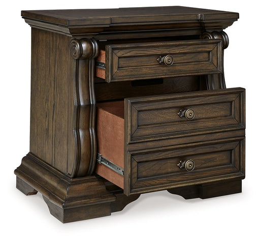Maylee - Dark Brown - Three Drawer Night Stand - Premium Nightstands w/ Charging Stations from Signature Design by Ashley® - Just $518! Shop now at Furniture Wholesale Plus  We are the best furniture store in Nashville, Hendersonville, Goodlettsville, Madison, Antioch, Mount Juliet, Lebanon, Gallatin, Springfield, Murfreesboro, Franklin, Brentwood