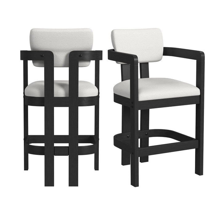 Portland - Arm Barstool (Set of 2) - Black / White – Stool Sets by Elements International at Furniture Wholesale Plus , Nashville furniture store
