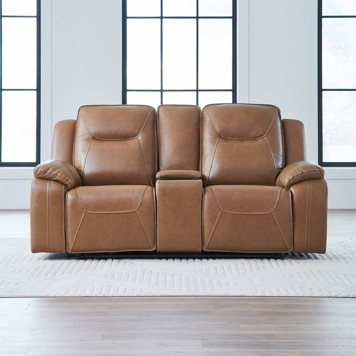 Callihan - Loveseat With Console P3 & ZW - York Butternut – Reclining Loveseats by Liberty Furniture at Furniture Wholesale Plus , Nashville furniture store