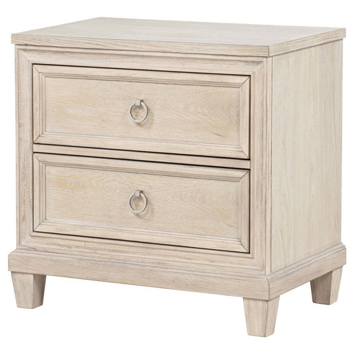 Pembroke - 2-Drawer Nightstand Bedside Table - Washed Oak – Accent Nightstands by Coaster Fine Furniture at Furniture Wholesale Plus , Nashville furniture store