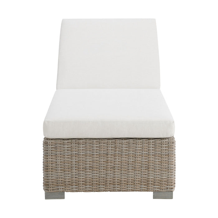 Ollie - Chaise Lounge - Tan And Olefin White Cream – Chaises by Elements International at Furniture Wholesale Plus , Nashville furniture store