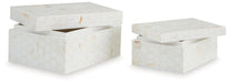Aldenburg - Box Set (Set of 2) - Cream – Baskets & Boxes by Signature Design by Ashley® at Furniture Wholesale Plus , Nashville furniture store