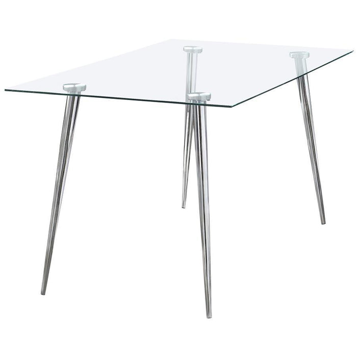 Gilman - Rectangular 64-inch Glass Top Dining Table – Dining Tables by CoasterEssence at Furniture Wholesale Plus , Nashville furniture store