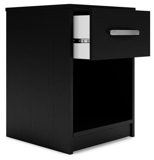 Finch - One Drawer Night Stand - Black – Accent Nightstands by Signature Design by Ashley® at Furniture Wholesale Plus , Nashville furniture store