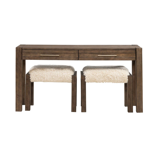 Broadmore - 3 Piece Table Set (1 Console Table 2 Console Stools) - Cobblestone Brown – 3 Piece Living Room Sets by Liberty Furniture at Furniture Wholesale Plus , Nashville furniture store