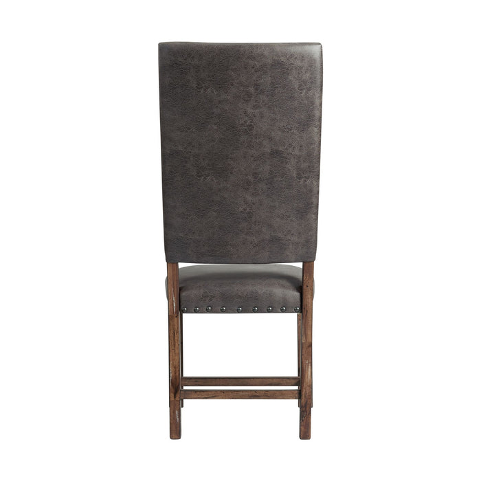 Gramercy - Tall Back Side Chair (Set of 2) - Chocolate – Chair Sets by Elements International at Furniture Wholesale Plus , Nashville furniture store