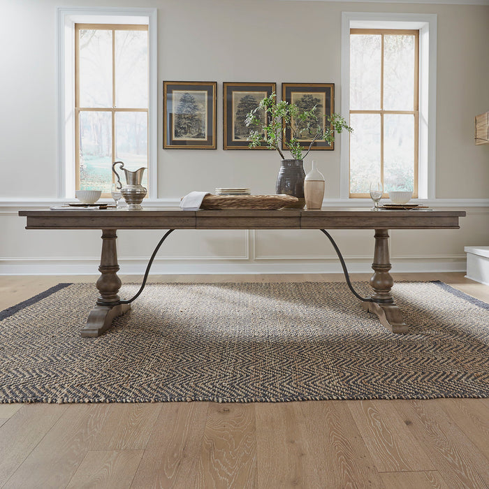 Americana Farmhouse - Trestle Table - Dusty Taupe – Dining Tables by Liberty Furniture at Furniture Wholesale Plus , Nashville furniture store
