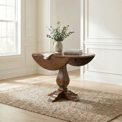 Creations - Round Drop Leaf Table - Dark Brown – Dining Tables by Liberty Furniture at Furniture Wholesale Plus , Nashville furniture store