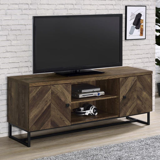 Myles - 2 Door Engineered Wood TV Stand - Rustic Oak - Premium TV Stands from CoasterEssence - Just $289! Shop now at Furniture Wholesale Plus  We are the best furniture store in Nashville, Hendersonville, Goodlettsville, Madison, Antioch, Mount Juliet, Lebanon, Gallatin, Springfield, Murfreesboro, Franklin, Brentwood