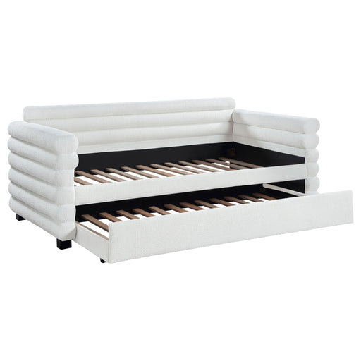 Patricia - Boucle Upholstered Day Bed With Trundle – Daybeds by CoasterEveryday at Furniture Wholesale Plus , Nashville furniture store