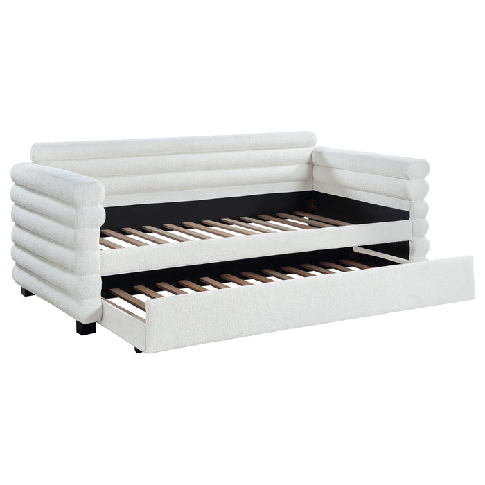 Patricia - Boucle Upholstered Day Bed With Trundle – Daybeds by CoasterEveryday at Furniture Wholesale Plus , Nashville furniture store