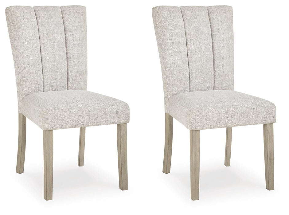 Larawyn - Dining Upholstered Side Chair (Set of 2) - Bisque – Chair Sets by Signature Design by Ashley® at Furniture Wholesale Plus , Nashville furniture store