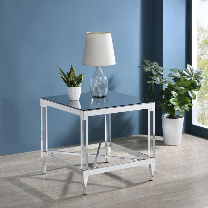 Lindley - Square Tempered Mirror Acrylic Table – End Tables by Coaster Fine Furniture at Furniture Wholesale Plus , Nashville furniture store
