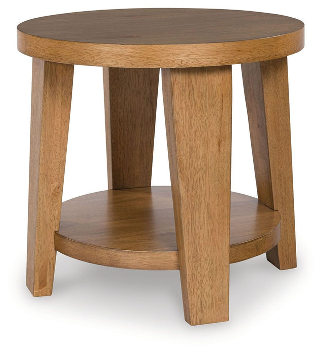 Kristiland - Round End Table - Light Brown – End Tables by Signature Design by Ashley® at Furniture Wholesale Plus , Nashville furniture store