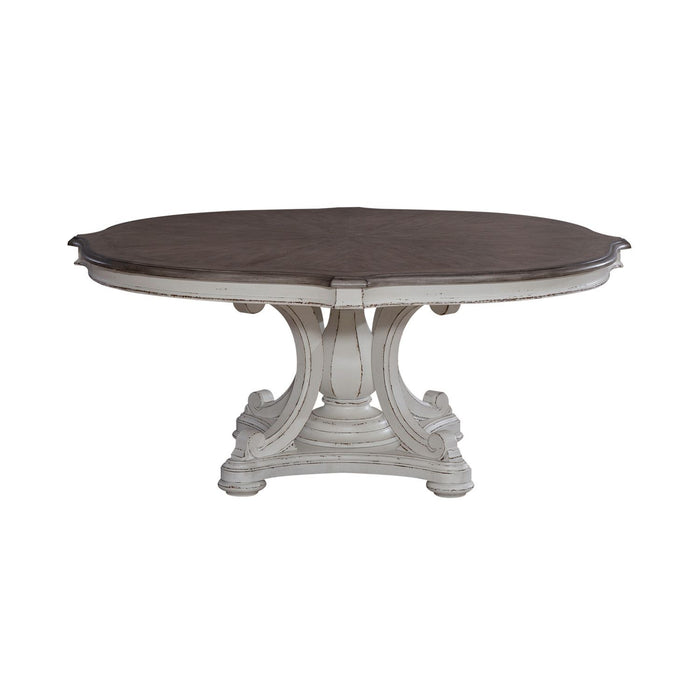 Magnolia Manor - Round Table - Antique White – Dining Tables by Liberty Furniture at Furniture Wholesale Plus , Nashville furniture store