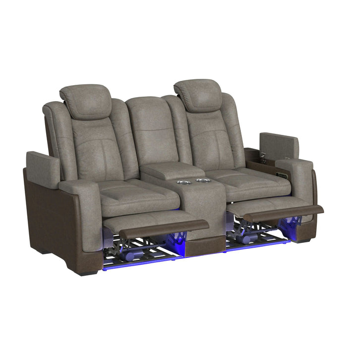 Lantana - Power Motion Loveseat With Power Headrest, LED, And Console – Reclining Loveseats by Elements International at Furniture Wholesale Plus , Nashville furniture store