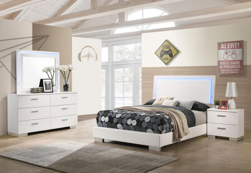Felicity - Bedroom Set With Led Headboard And Mirror - Premium 4 Piece Bedroom Sets from CoasterEssence - Just $1799! Shop now at Furniture Wholesale Plus  We are the best furniture store in Nashville, Hendersonville, Goodlettsville, Madison, Antioch, Mount Juliet, Lebanon, Gallatin, Springfield, Murfreesboro, Franklin, Brentwood