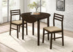 Bucknell - 3 Piece Round Drop Leaf Dining Table Set - Premium 3 Piece Dining Room Sets from CoasterEveryday - Just $299! Shop now at Furniture Wholesale Plus  We are the best furniture store in Nashville, Hendersonville, Goodlettsville, Madison, Antioch, Mount Juliet, Lebanon, Gallatin, Springfield, Murfreesboro, Franklin, Brentwood
