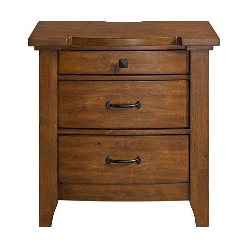 Gage - 3-Drawer Nightstand With USB And Power - Chestnut – Nightstands w/ Charging Stations by Elements International at Furniture Wholesale Plus , Nashville furniture store