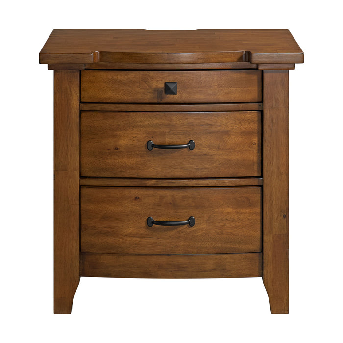 Gage - 3-Drawer Nightstand With USB And Power - Chestnut – Nightstands w/ Charging Stations by Elements International at Furniture Wholesale Plus , Nashville furniture store