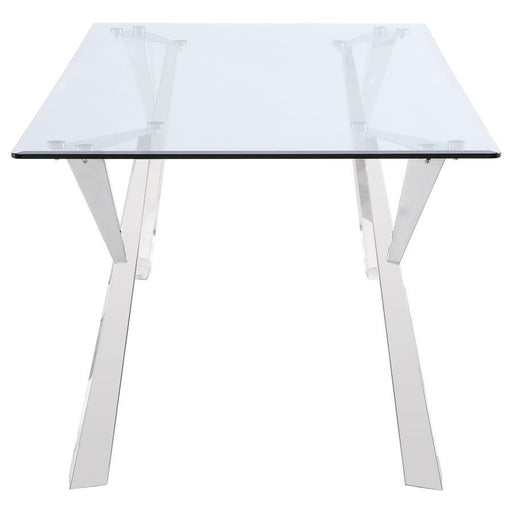 Alaia - Rectangular Glass Top Dining Table - Chrome – Dining Tables by Coaster Fine Furniture at Furniture Wholesale Plus , Nashville furniture store