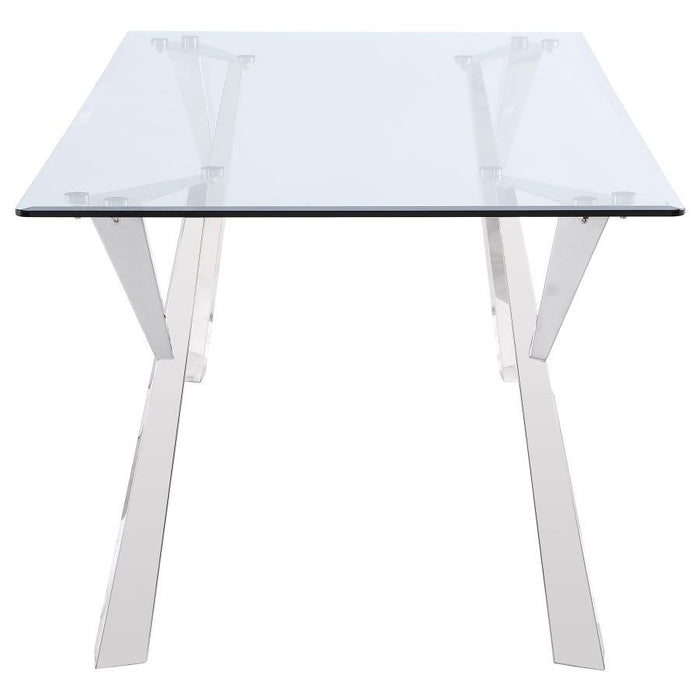 Alaia - Rectangular Glass Top Dining Table - Chrome – Dining Tables by Coaster Fine Furniture at Furniture Wholesale Plus , Nashville furniture store