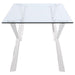 Alaia - Rectangular Glass Top Dining Table - Chrome – Dining Tables by Coaster Fine Furniture at Furniture Wholesale Plus , Nashville furniture store