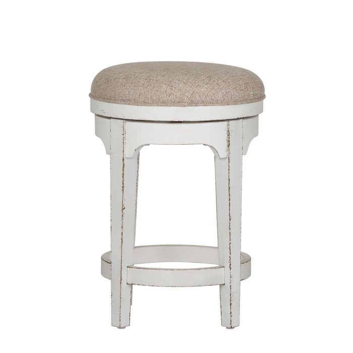 Magnolia Manor - Console Swivel Stool - Antique White – Counter Height (24"-27") by Liberty Furniture at Furniture Wholesale Plus , Nashville furniture store