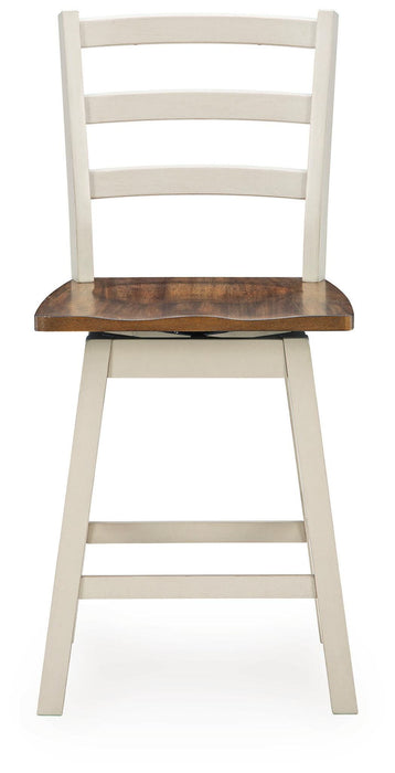 Brinfern - Swivel Stool (Set of 2) - Brown / Antique White – Stool Sets by Signature Design by Ashley® at Furniture Wholesale Plus , Nashville furniture store