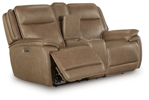Glencroft - Power Reclining Loveseat With Console / Adjustable Headrest - Sahara – Reclining Loveseats by Signature Design by Ashley® at Furniture Wholesale Plus , Nashville furniture store