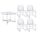 Keeling - 5 Piece Round Glass Top Acrylic Dining Set - Chrome – 5 Piece Dining Room Sets by Coaster Fine Furniture at Furniture Wholesale Plus , Nashville furniture store