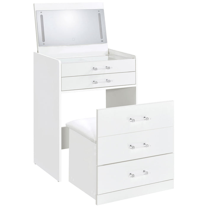 Danbury - 3-Drawer Makeup Vanity & Stool Set – Vanity Sets by Coaster Fine Furniture at Furniture Wholesale Plus , Nashville furniture store